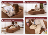LY-048 Compression Curved Chaise Longue Chair Indoor, Modern Chenille Loveseat Couch with Deep Seat W2231P401723
