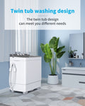 ZUN Twin Tub with Built-in Drain Pump XPB65-2288S 26Lbs Semi-automatic Twin Tube Washing Machine for 86281079