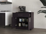 Wengue Kitchen Pantry in melamine with 2 doors and 1 drawer B062P290288