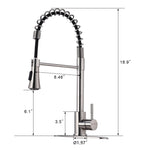 ZUN Commercial Kitchen Sink Faucet with Deck Plate Brushed Nickel JYD0675BN