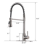 ZUN Commercial Kitchen Sink Faucet with Deck Plate Brushed Nickel JYD0675BN