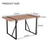 ZUN Rustic Industrial Rectangular Wood Dining Table For 4-6 Person, With 1.5" Thick Engineered Wood W1151133342