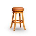 ZUN 30" Bar Stool, Natural Finish, Saddle Leather Seat B04660651