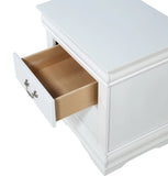 ZUN 1pc White Finish Two Drawers Louis Philip Nightstand Solid Wood Contemporary & Simple Style B01181968