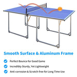 ZUN 6ft Mid-Size Table Tennis Table Foldable & Portable Ping Pong Table Set for Indoor & Outdoor Games 88950035