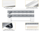 Magnetic Plastic Wrap Dispenser with Cutter - Refillable Aluminum Tin Foil and Plastic Wrap 09447202