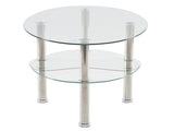 Dual Fishtail Style Tempered Glass Coffee Table clear 40751609