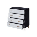 ZUN Black and Silver 4-Drawer Chest B062P209044