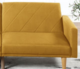 ZUN Modern Electric Look 1pc Convertible Sofa Couch Mustard Color Linen Like Fabric Cushion Wooden Legs HS00F8505-ID-AHD