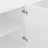 TREXM Modern Elegant 4-door Sideboard Gold Metal Handle Buffet Cabinet for Dining Room, Living Room, WF304382AAK