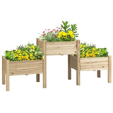 ZUN Wooden Planter、Flower shelf,Wood Planter Box-Natural 51657231