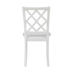 ZUN Classic Transitional 5pc Dining Set White Finish Dining Table and Four Side Chairs Set Lattice-Back B011P144224