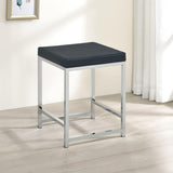 Dark Grey Upholstered Square Vanity Stool B062P145505