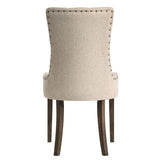 Beige and Weathered Oak Tufted Back Parson Chairs B062P182747