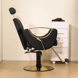 ZUN 360&deg; Swivel Reclining Salon Barber Chair with Heavy Duty Hydraulic Pump for Hair Stylists Home W676P187967