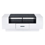 ZUN White and Black Coffee Table with Storage B062P181386