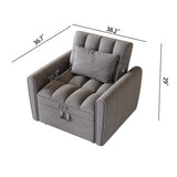 38.2-inch foldable large-size sofa bed, modern velvet single sofa, sofa bed with adjustable W2564P298434