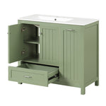 ZUN 36" Bathroom Vanity with Sink, One Cabinet with Two doors and One Big Drawer and One Flip Drawer, 04654643