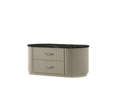 Travonte Gray Linen & Beige Nightstand B2756P504966