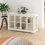 Kitchen Storage Stand Cupboard With Glass Door-White W28235613