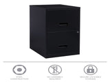 18" Deep 2 Drawer Letter Width Vertical File Cabinet, Black 75183146