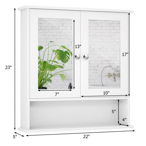 ZUN White bathroom cabinet with mirror 16483576