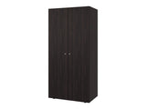 Armoire, 2 Doors, 2 Shelves, Walnut / Black Wengue B097P369452
