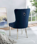 ZUN Contemporary Blue Color Flannelette 2pcs Side Chairs Button-Tufted Upholstered Dining Chairs B011P208975