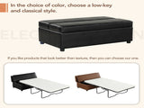 Twin Size Folding Ottoman Sleeper Bed with Mattress Convertible Guest Bed Black WF307724AAB