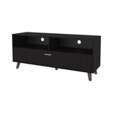 FM FURNITURE Black City Tv Stand 60" with Open Storage and 1 Door, Wengue B128P301397