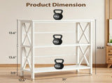 3-Tier Metal Wall Mounted Bookshelf, Drill-Free Open Bookcase for Home Office/Study, Matte Finish 77937027