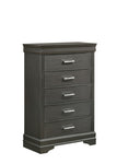 ZUN Modern 5 Drawers Chest made with Wood in Gray 733569277797