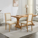 French Decor Chairs Set of 2, Louis Dining Chairs with Square Backrest and Exquisitely Carved Solid 73379431