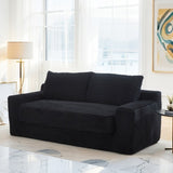 Loveseat Sofa with Memory Foam & Steel Frame - No Assembly, Convertible 2-in-1 Design, Corduroy W3561P324174