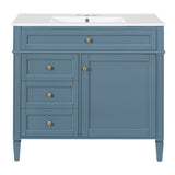 36'' Bathroom Vanity with Top Sink, Modern Bathroom Storage Cabinet with 2 Drawers and a Tip-out N710P230246M