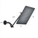 10" Square Rainfall & High Pressure Stainless Steel Bath Shower head Matte Black W121960067