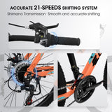 ZUN A26322 26-inch mountain bike adult aluminum frame shock absorbing front fork bike 21-speed disc W1856P157936