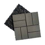 Wood Plastic Composite Deck Tiles Set of 20pcs, Composite Decking Resist Rust, Water, Weather, 66017214