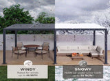 12' x 16'Pergola Modern Style with Adjustable Louvers for Outdoor Roof, Garden, Easy Assembly, 68814330