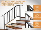 Matte Black Outdoor 3 Level Iron Handrail 56041955