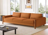 83.86" 3-Seater Sofa, Curved Armrest with Integrated Solid Wood Legs, Teddy Velvet Fabric, High N765P331021Y