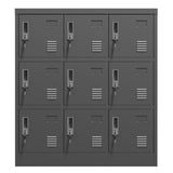 ZUN 9-Door Employee Storage Locker, Metal Lockers for Office, Gym, School, and Homewith Card Slot T2398P205947