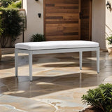 Outdoor Patio Aluminum Stationary Bench With Sunbrella Fabric Cushion , Grayish W1886P163416