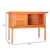 ZUN 36" Single Deck Waterproof Wooden Chicken Coop Hen House Pet Animal Poultry Cage Rabbit Hutch Natura 91435389