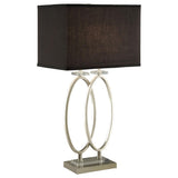 Brushed Nickel and Black Rectangular Shade Accent Lamp B062P153480