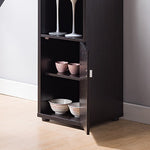 ZUN Bar Cabinet, Extended Table Kitchen Cabinet with Wine Bottle Compartment & Open Shelving, Red Cocoa B107130858