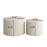Stylish and Minimalist Nesting Coffee Table Set with Honeycomb Design, Modern Round Coffee Table, W757P206008
