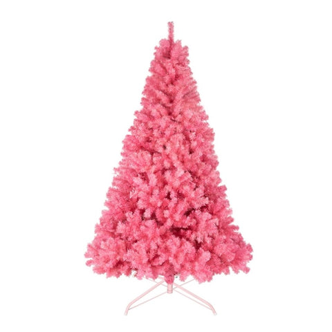 ZUN 6ft 1600 Branches PVC Christmas Tree Pink 61306166