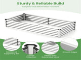 3-in-1 Raised Garden Bed with Greenhouse Cover 130 Gal Galvanized Metal Planter Box - Silver 30611088