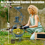 ZUN 37.8 inch Bird Bath and Solar Bird Feeders Combo with Flower Planter Pedestal, Weather Resistant 30522581